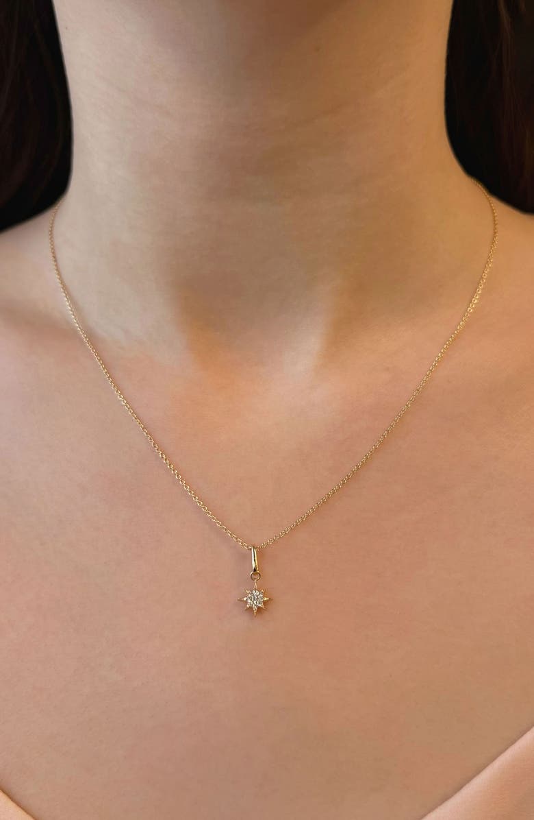 Anzie North Star Pendant Charm, Alternate, color, Gold/ Diamond