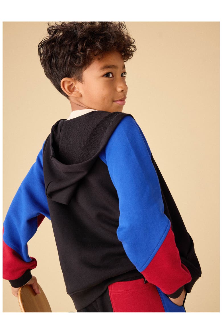Colorblock Hoodie, Alternate, color, Jet Black