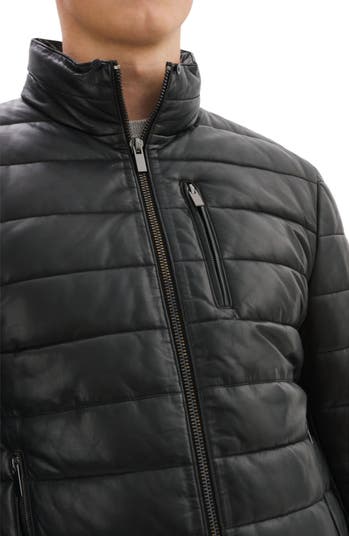 Leather Puffer Jacket