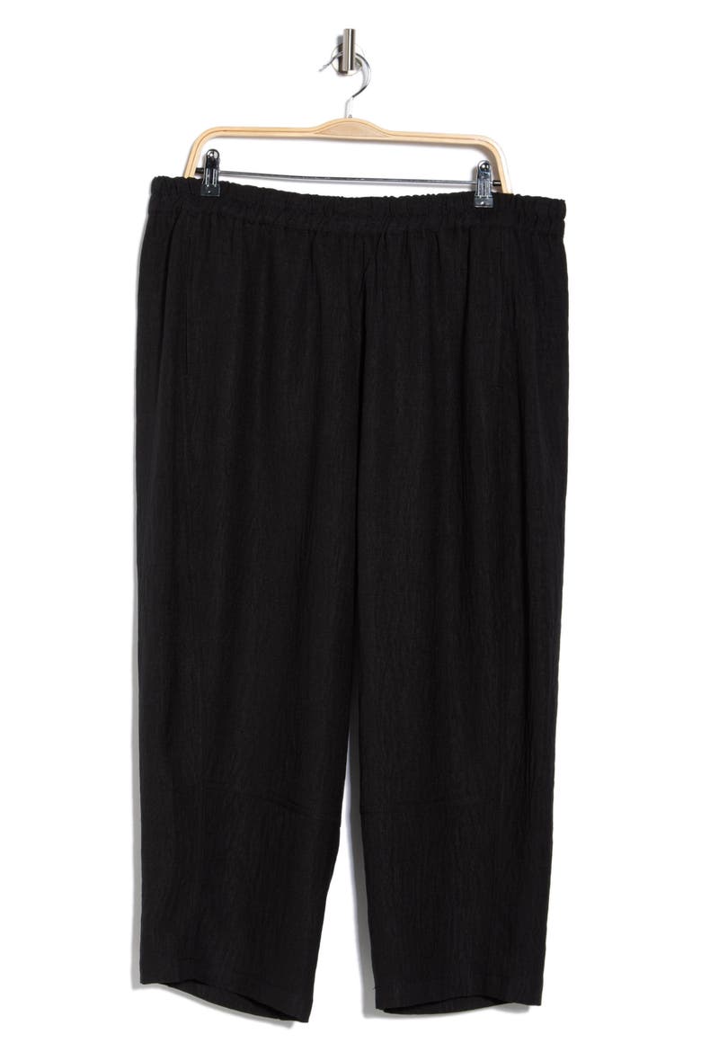 Texture Barrel Pants, Alternate, color, BLACK