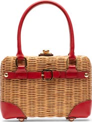Frances Valentine Lady Basket Wicker Handheld Bag