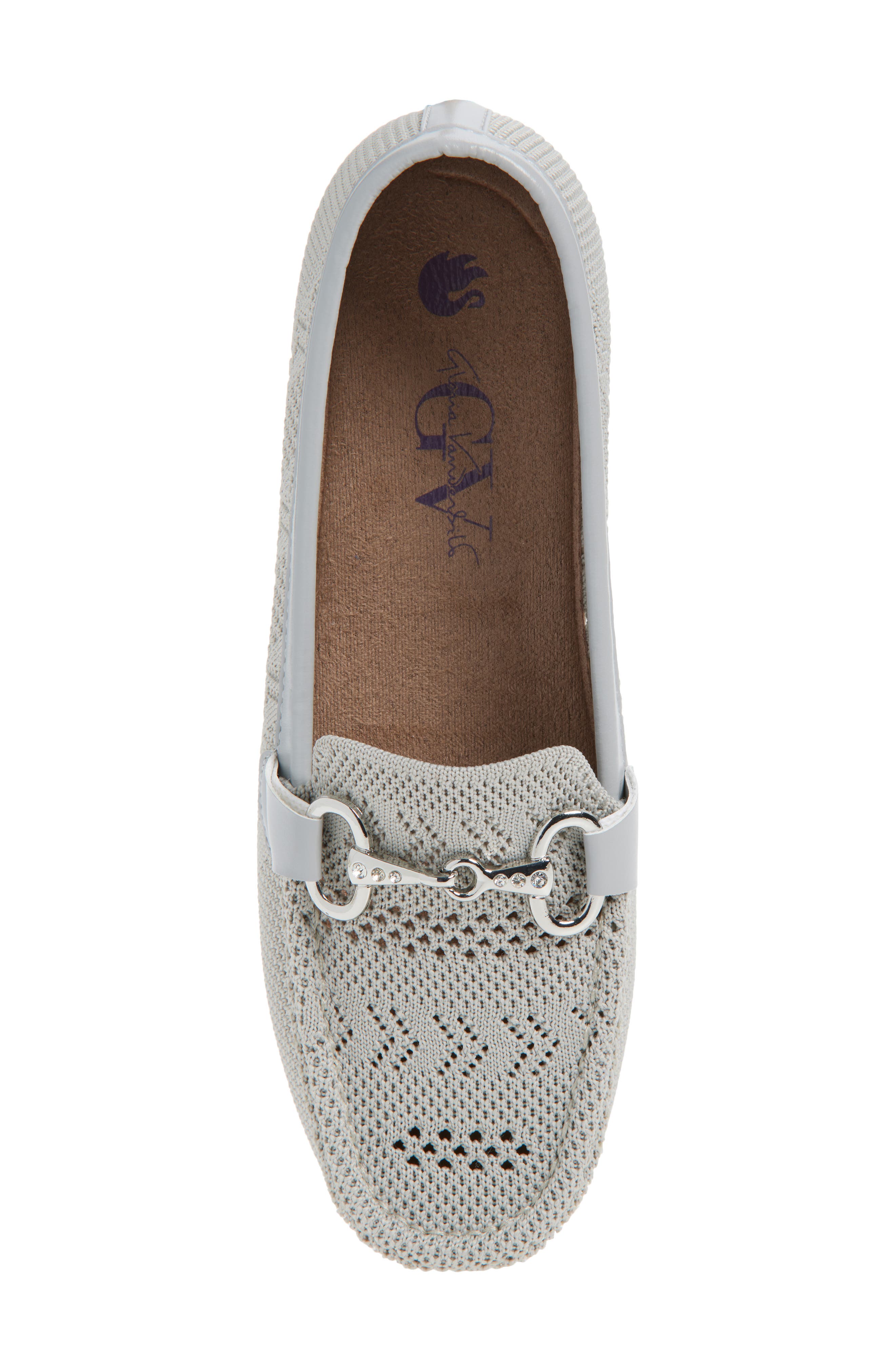 Tristan Rhinestone Bit Knit Loafer, Alternate, color, GREY