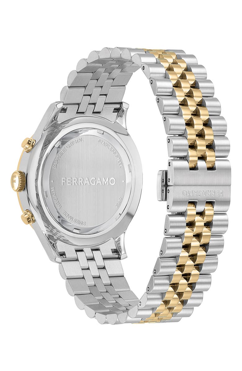 FERRAGAMO Duo Chronograph Bracelet Watch, 42mm, Alternate, color, Two Tone