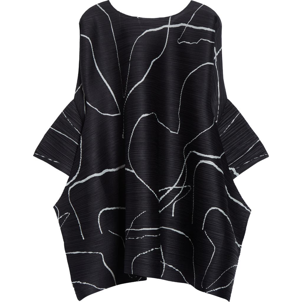 Issey Miyake Printed Pause Blouse In Black