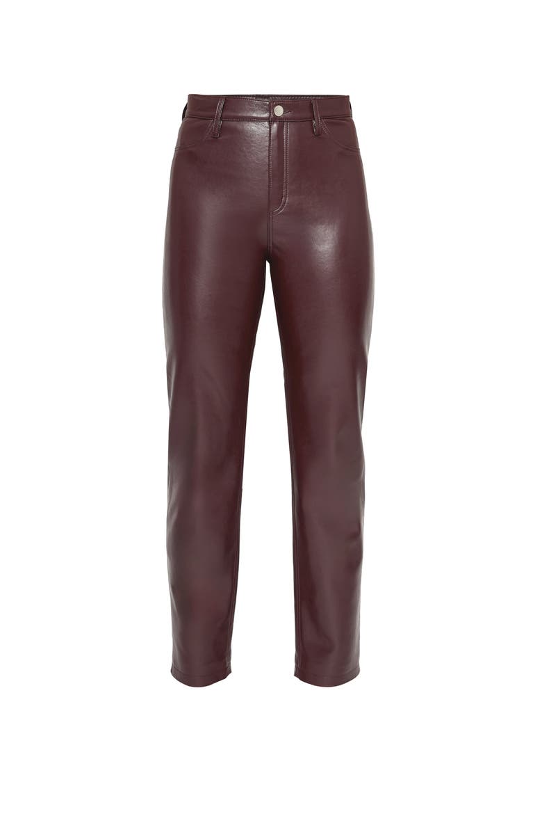 Cindy Recycled Leather Slim Jeans, Alternate, color, Port Wine