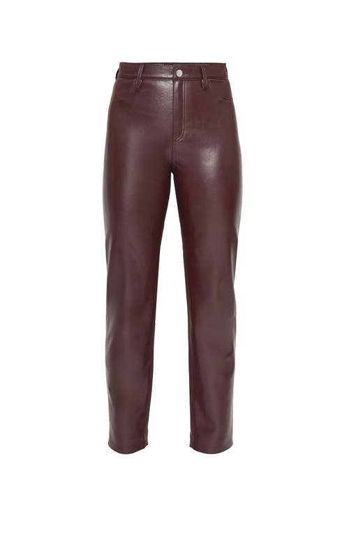 As By Df Cindy Recycled Leather Slim Jeans In Port Wine In Burgundy
