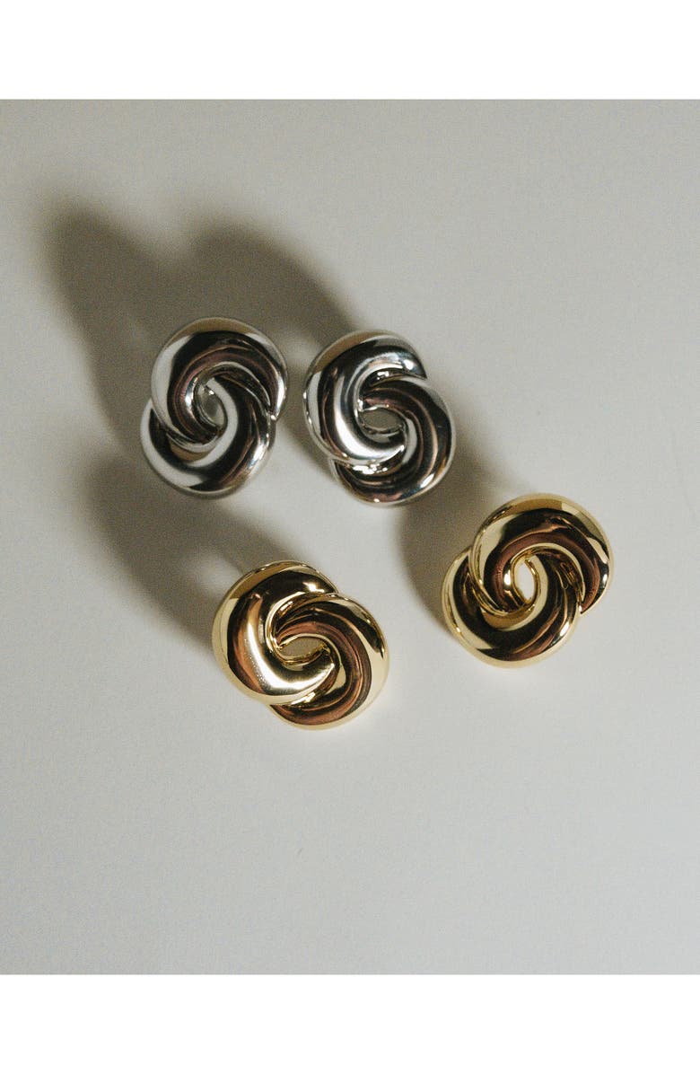 Luv AJ The Solstice Knot Stud Earrings, Alternate, color, Silver