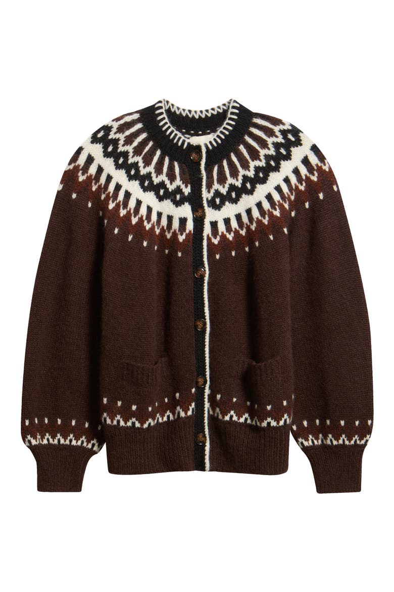 Hue Fair Isle Cardigan, Alternate, color, BRUN ABERDEEN FAIR ISLE