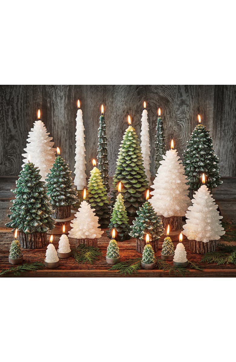 tag Spruce Large Rustic Hunter Green Pillar Candle Christmas Decor, Alternate, color, Green