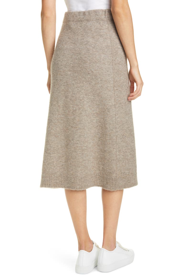 Max Mara Leida Alpaca & Wool Blend Knit Midi Skirt, Alternate, color, TURTLEDOVE