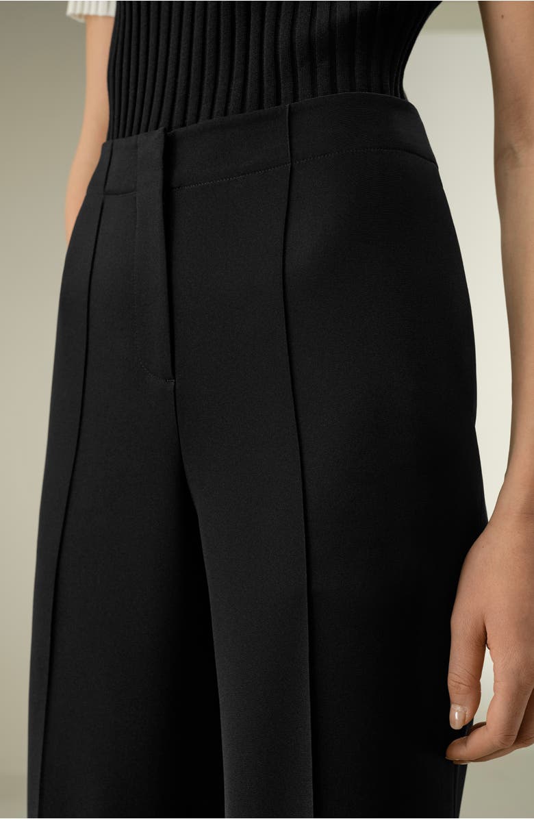 Lilysilk Minimalist Stretch Silk Crêpe Pant, Alternate, color, Black