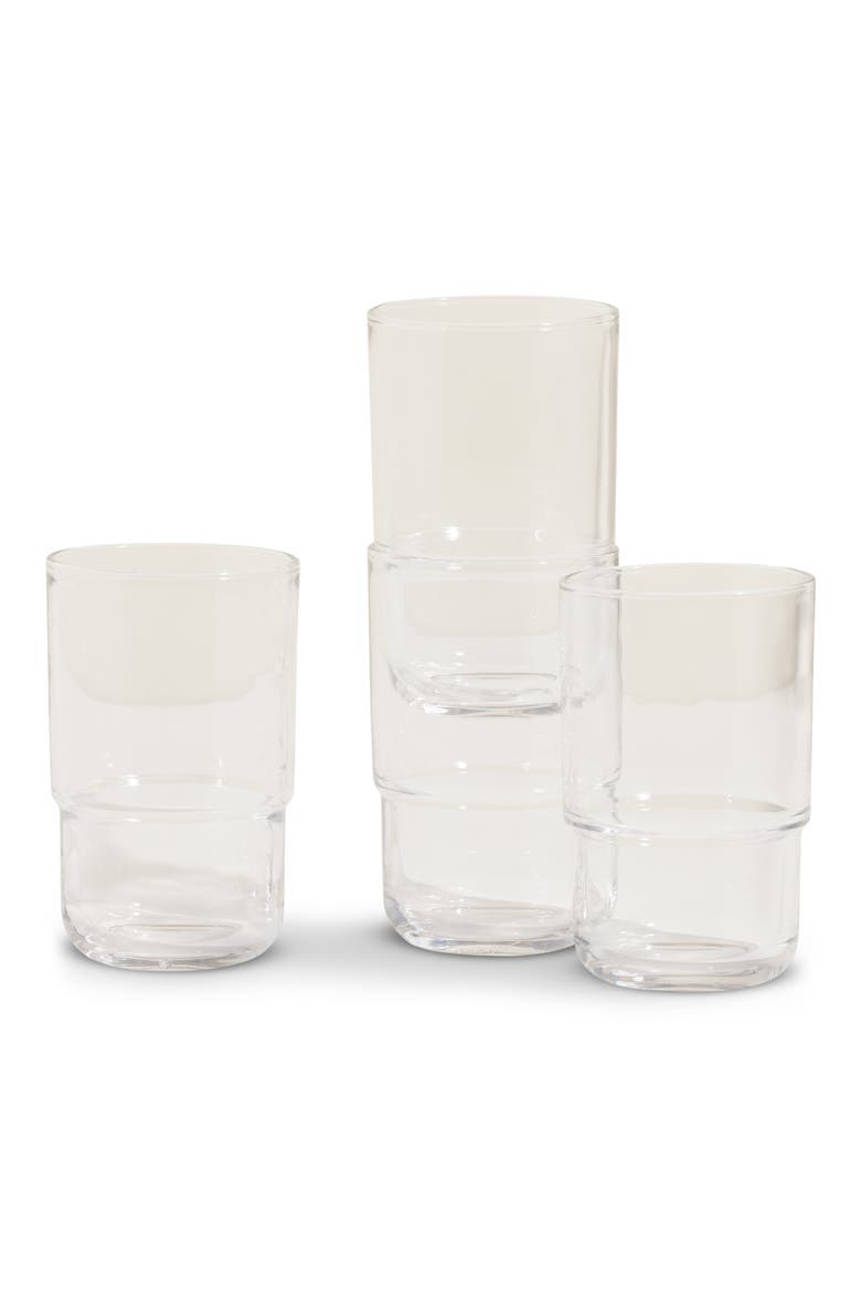 Night & Day Set of 4 Tall Glasses, Alternate, color, CLEAR