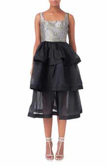Floral Jacquard Midi Dress