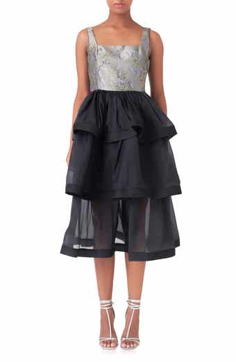 Floral Jacquard Midi Dress