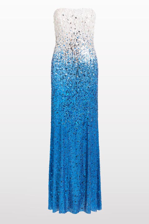 Marle Saint Sequin Embellished Strapless Maxi Dress