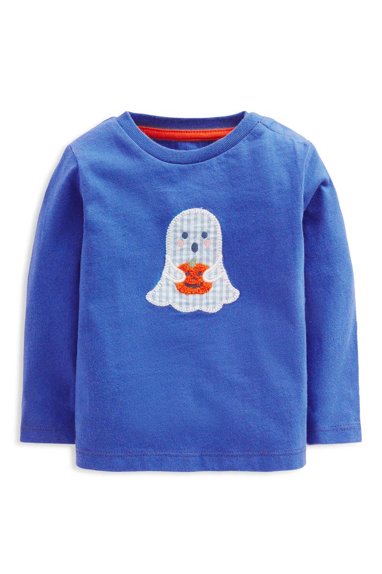 Kids' Long Sleeve Appliqué T-Shirt, Main, color, BLUEJAY GHOST