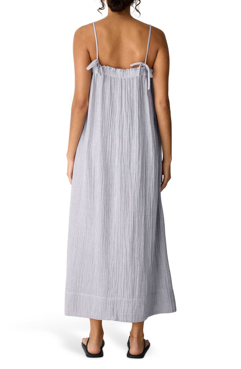 Eileen Fisher Stripe Organic Cotton Gauze Maxi Dress, Alternate, color,