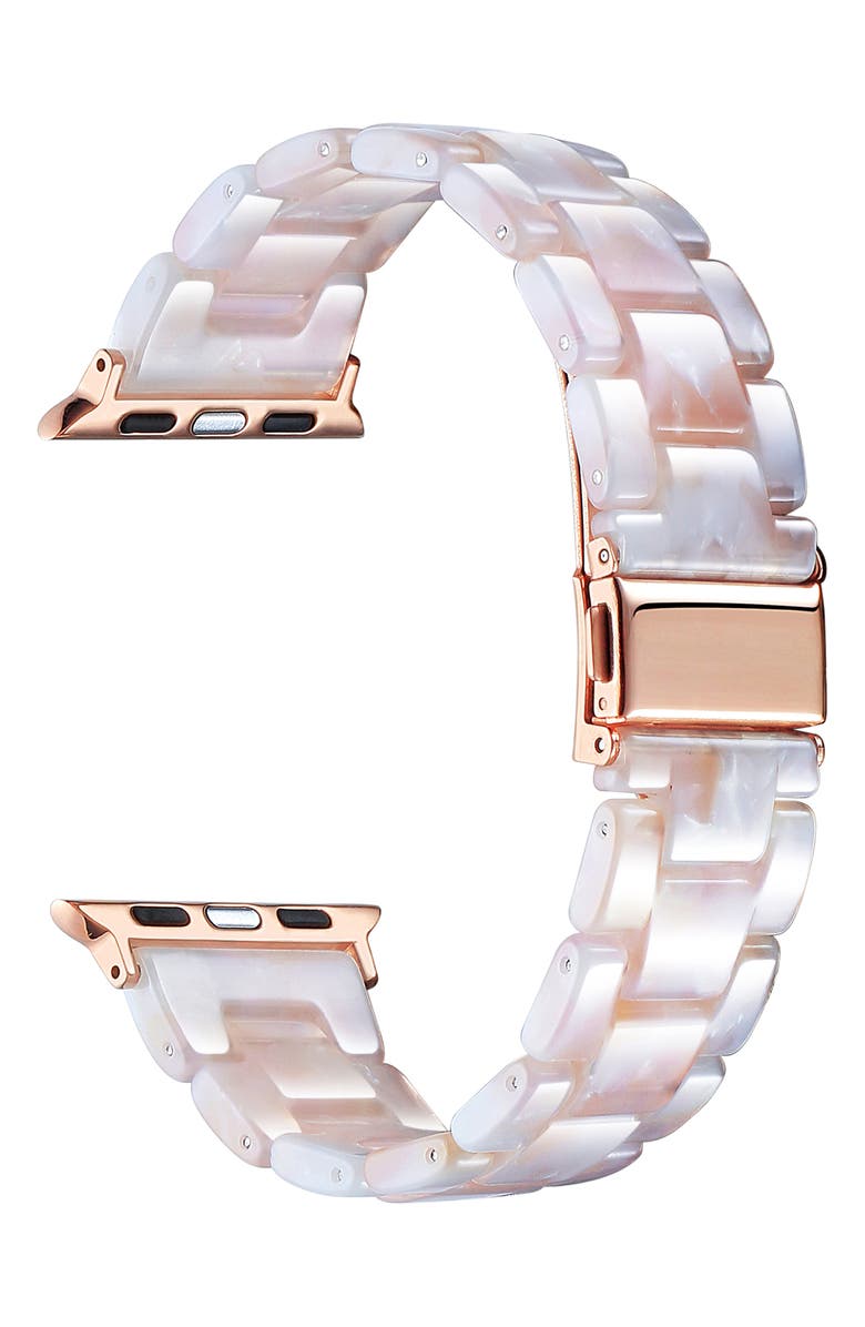 The Posh Tech Claire Tortoiseshell Print Apple Watch<sup>®</sup> Watchband, Alternate, color, Blush Tortoise