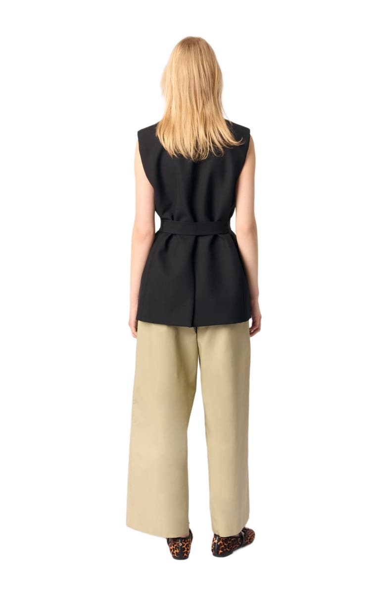 maje Sleeveless suit jacket, Alternate, color, Black