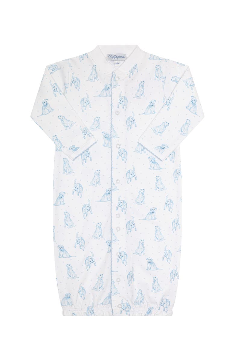 Nellapima Blue Puppy Love Print Converter Gown - Baby, Main, color, Blue