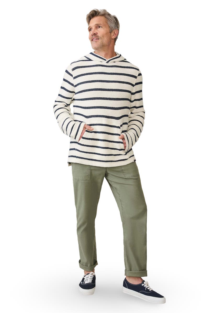 Faherty Whitewater Stripe Organic Cotton Hoodie, Alternate, color, Boothbay Stripe