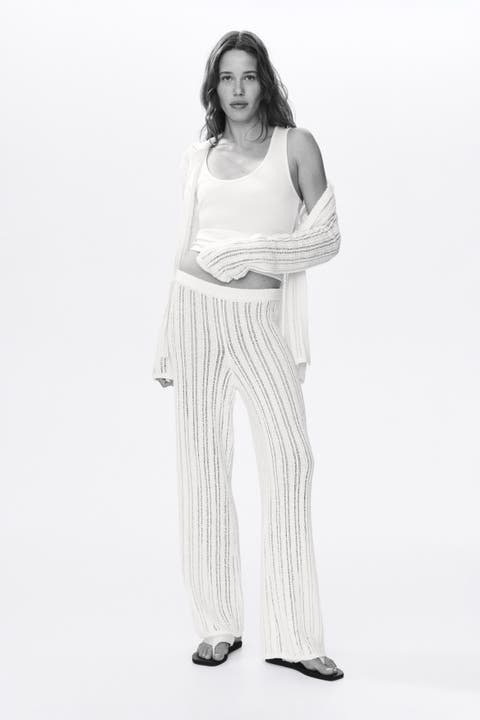 Wide Crochet-look Trousers