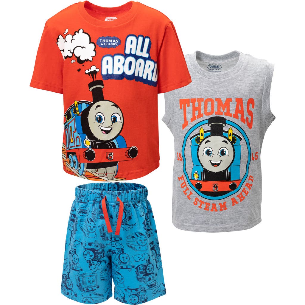 Thomas & Friends Tank Top, T-shirt & Shorts Set In Multi