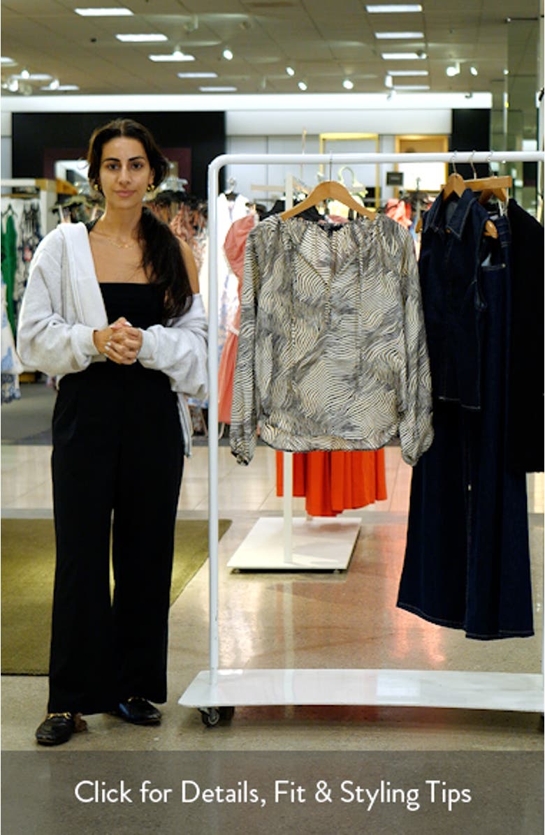 Mono Print Tie Neck Top, sales video thumbnail