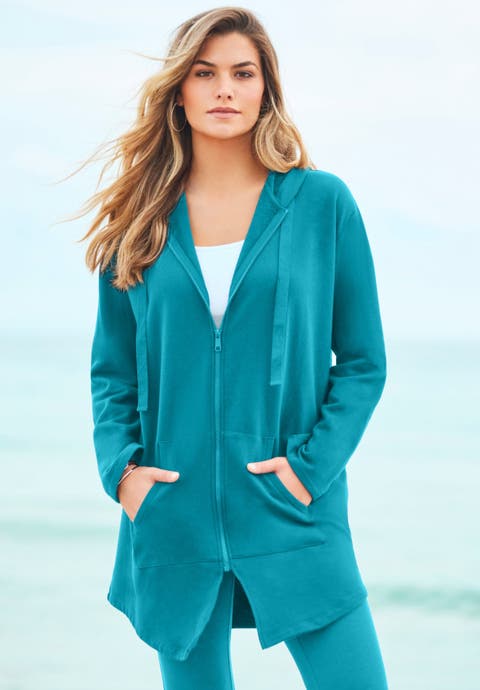 Fleece Zip Hoodie Sweatshirt (Plus)