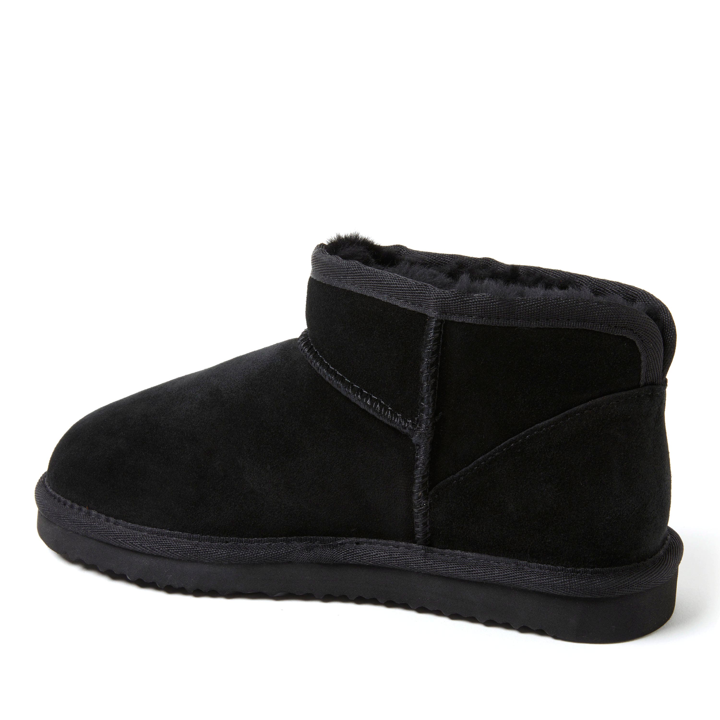 DEARFOAMS Fireside Riverland Genuine Shearling Micro Bootie, Alternate, color, Black