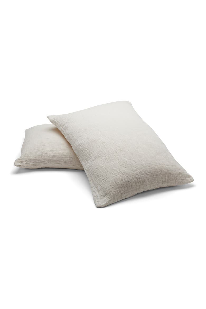 Textured Cotton Pillow Shams, Main, color, CREAM