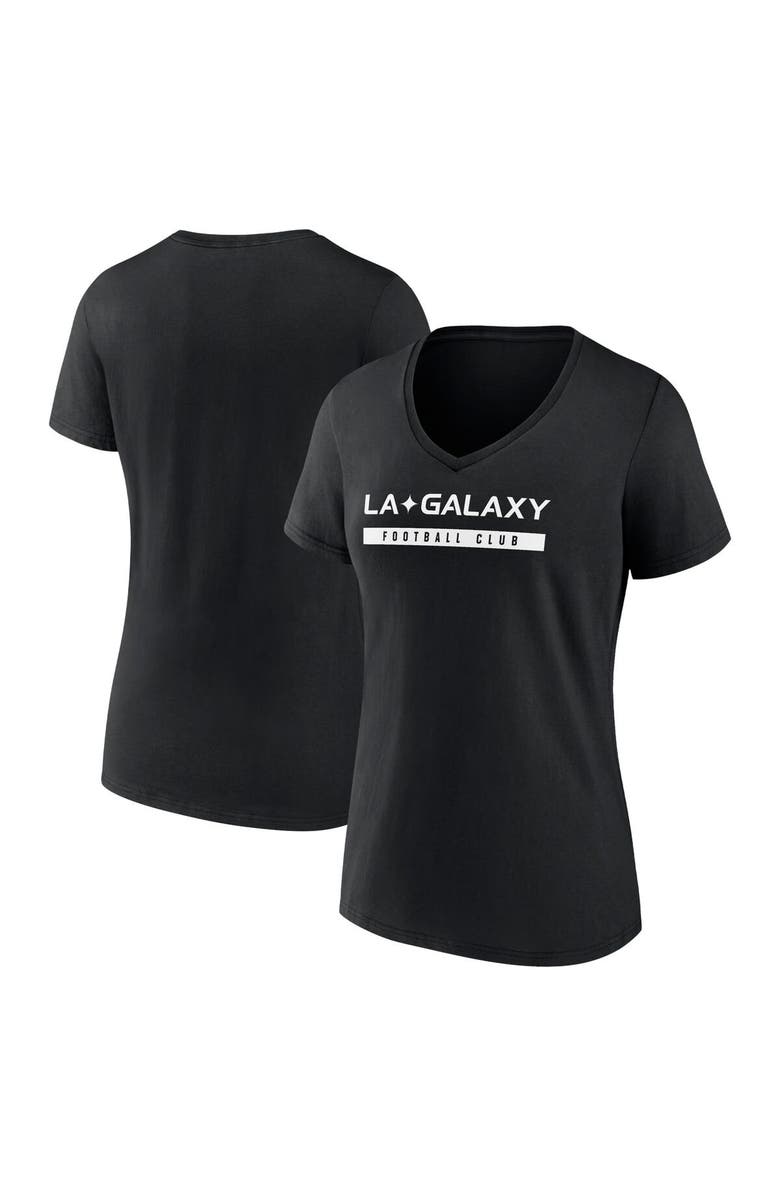 FANATICS Women's Fanatics Branded Black LA Galaxy Fundamentals Stealth V-Neck T-Shirt, Main, color, Black