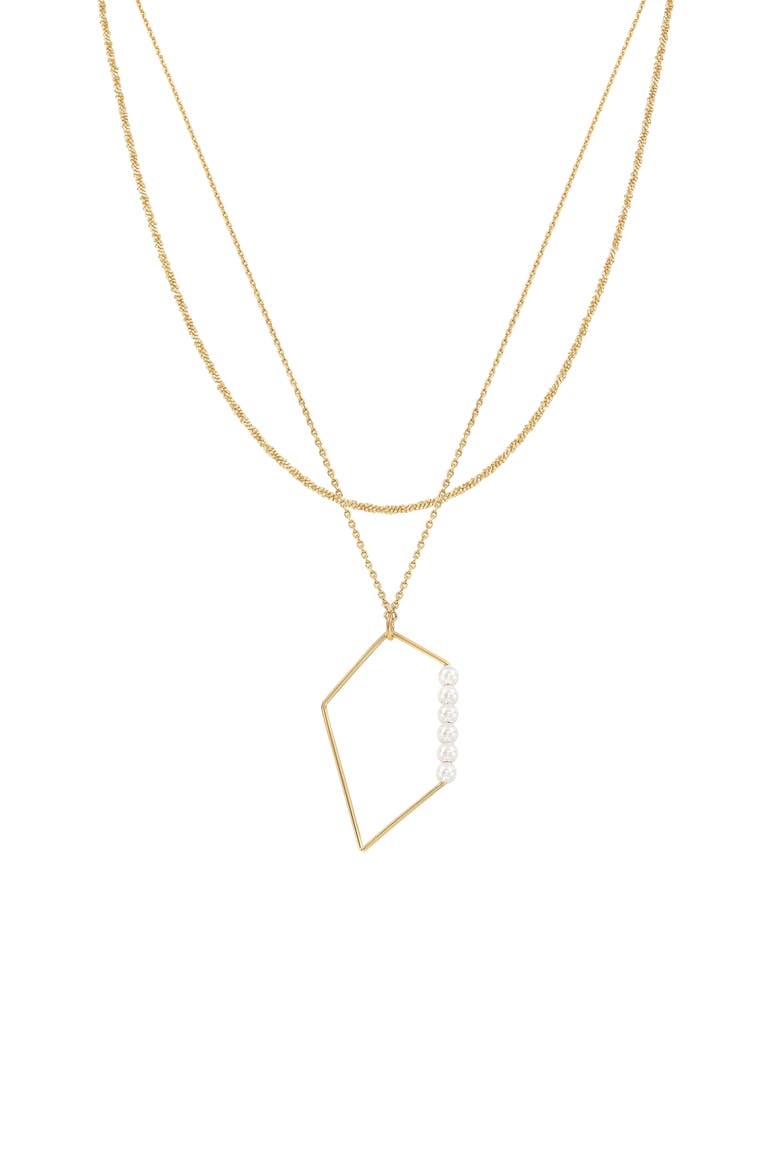 18K Gold Plated Sterling Silver Dazzling Sophistication Necklace Set Gift Idea, Main, color, Gold