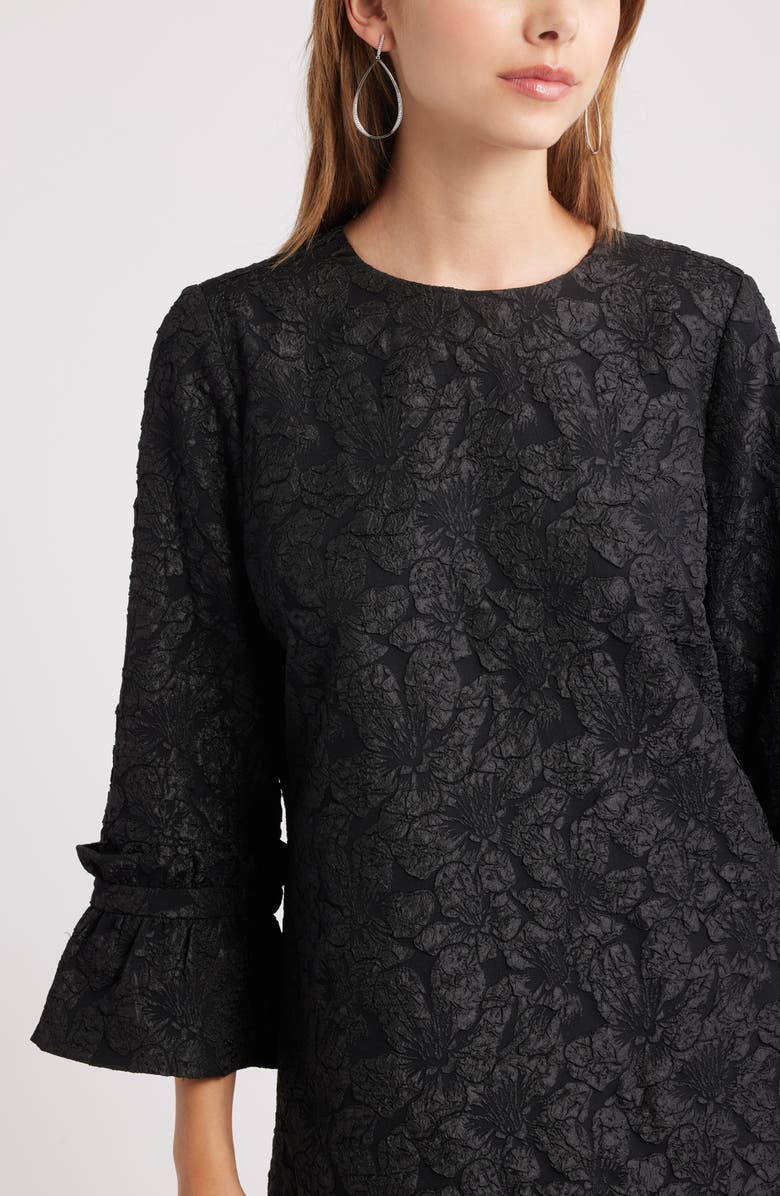 Chelsea28 Floral Jacquard Shift Minidress, Alternate, color, Black