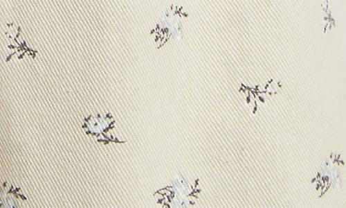 Damson Madder Nova Floral High Waist Denim Shorts In Cream
