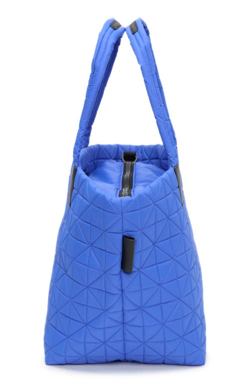 Veecollective Medium Vee Quilted Recycled Nylon Tote In Blue Bell