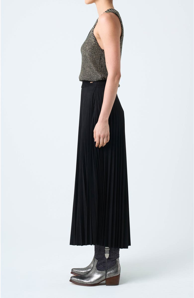 Velez Pleated Knit Skirt, Alternate, color, Black