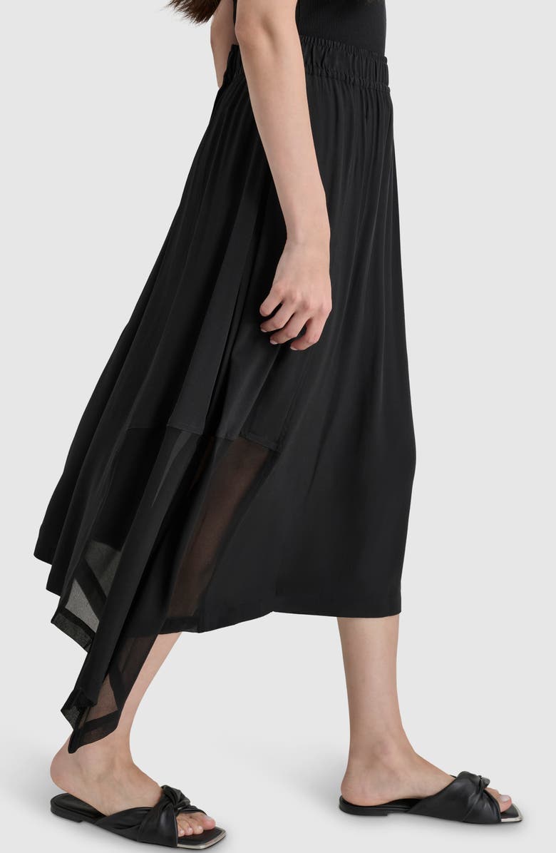 DKNY Handkerchief Hem Maxi Skirt, Alternate, color, Black