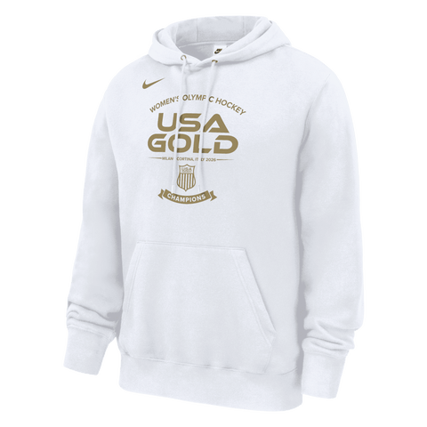 Unisex Nike White Women's USA Hockey 2026 Winter Olympics Gold Medal Fleece Hoodie