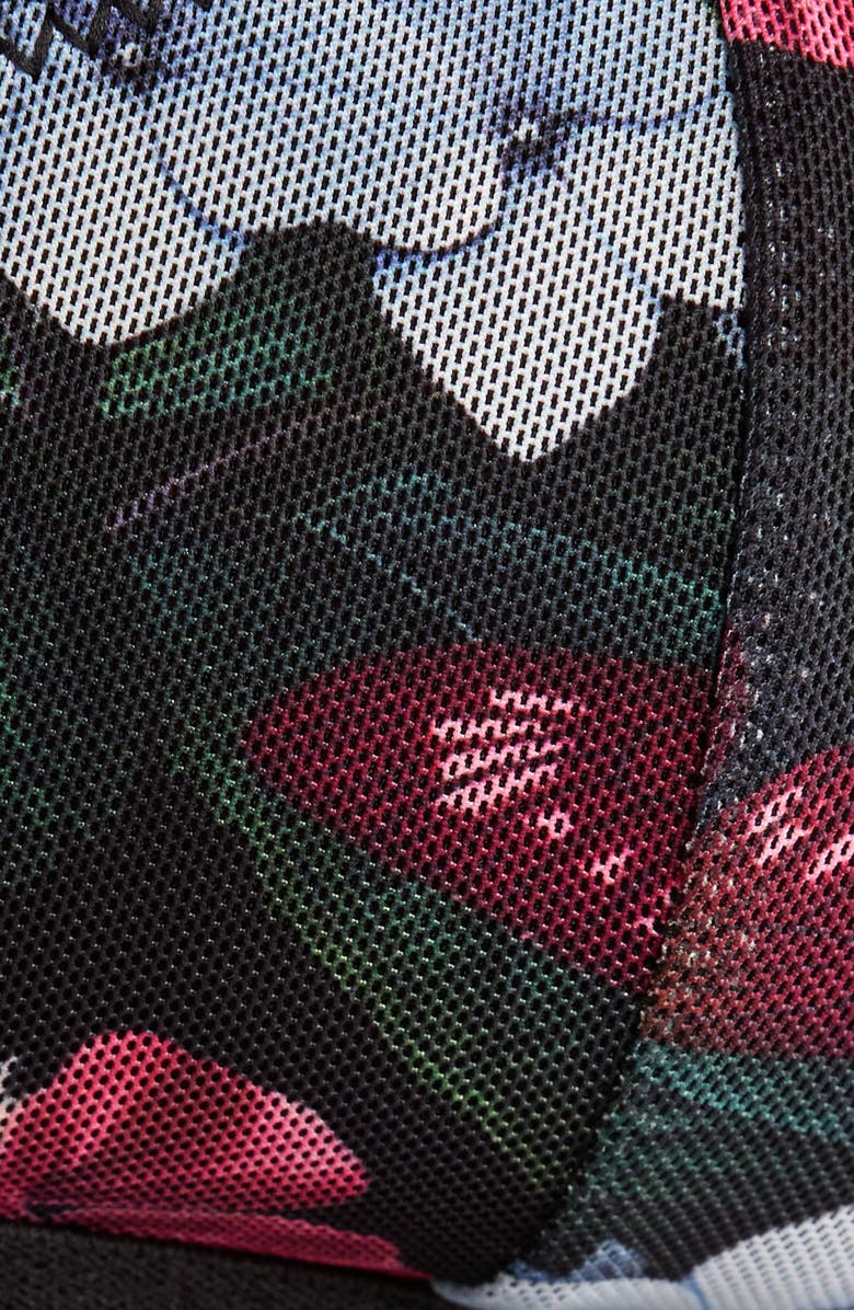 KILO BRAVA Floral Print Mesh Scoop Bralette, Alternate, color, Garden Of Eden