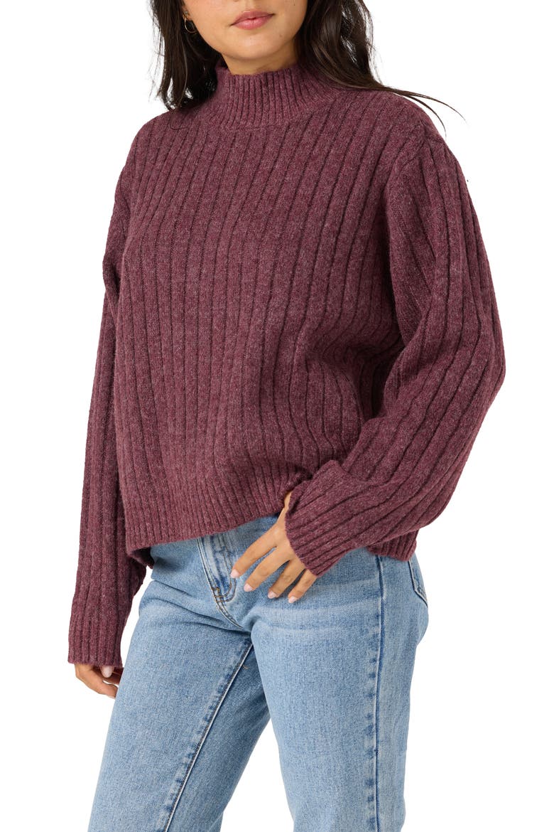 Cypress Mock Neck Sweater, Alternate, color, FIG