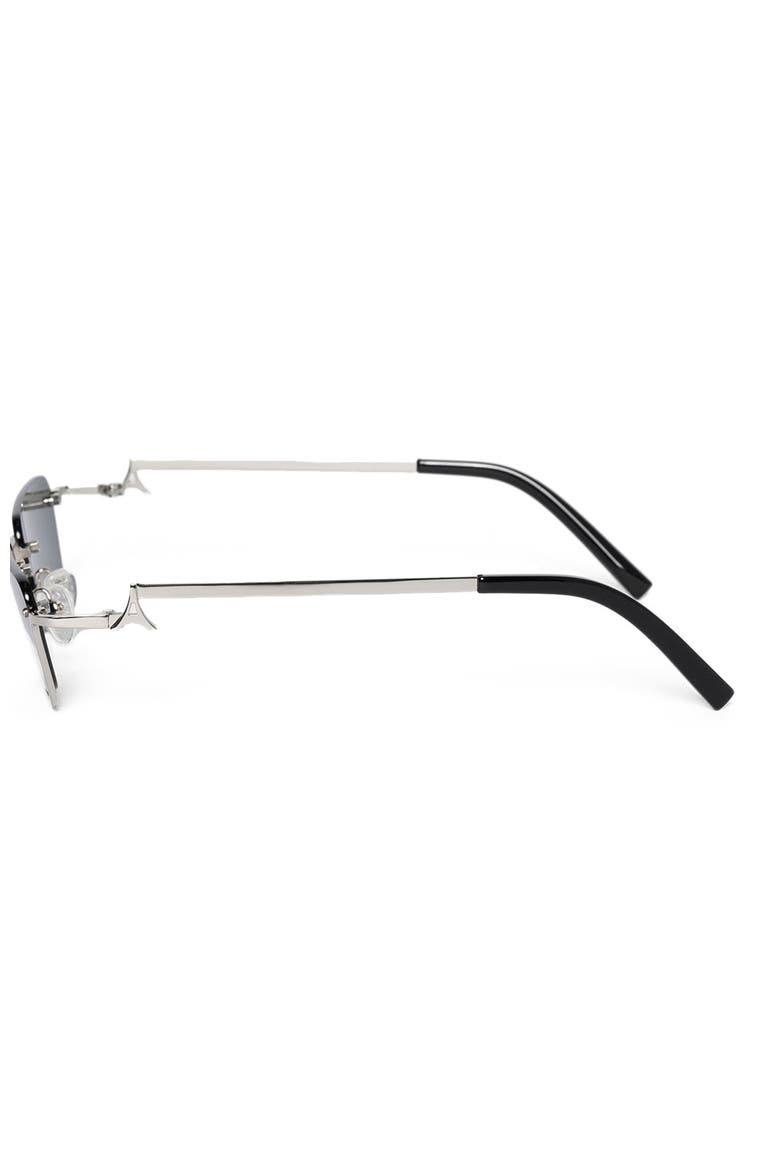 Kai Rectangular Frameless Sunglasses, Alternate, color, Silver