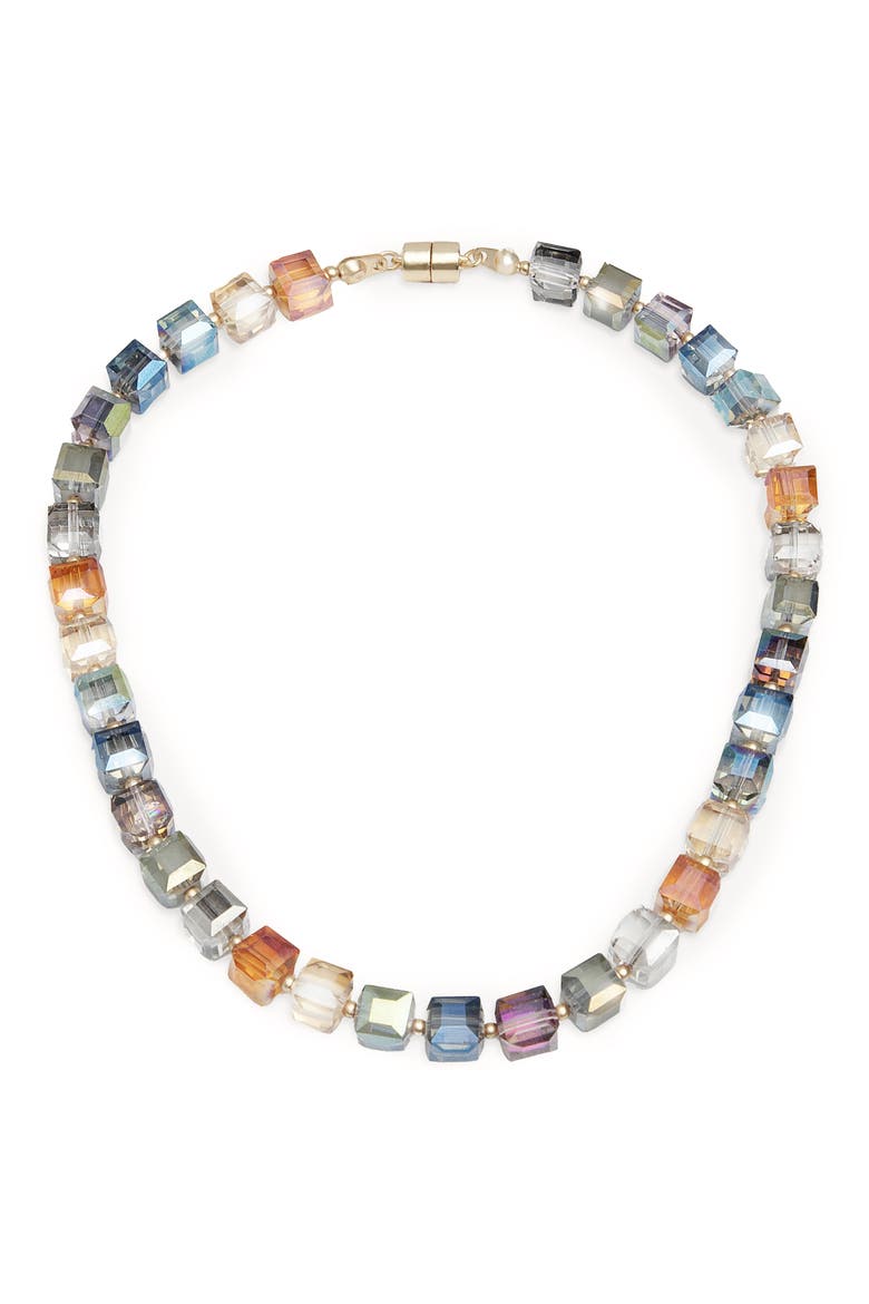 Faceted Bead Necklace, Main, color, MULTI