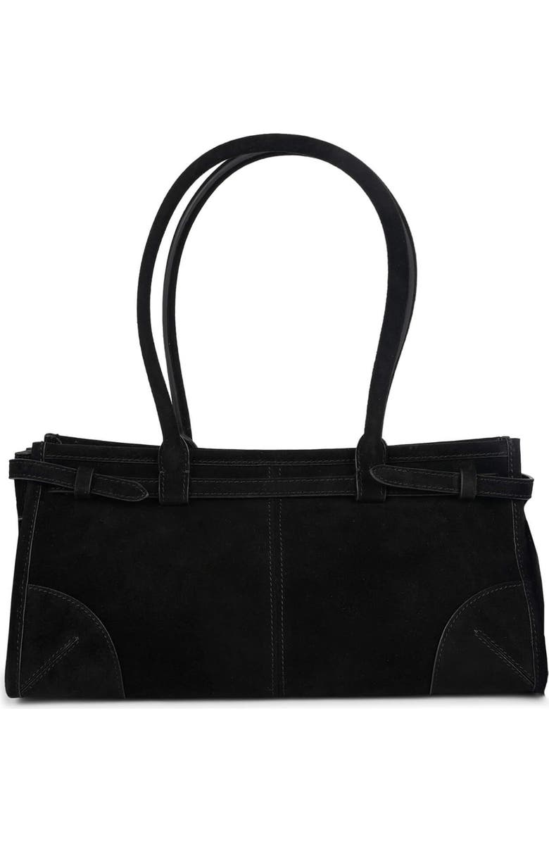 Jeffrey Campbell Pesky Leather Shoulder Bag, Alternate, color, Black Suede