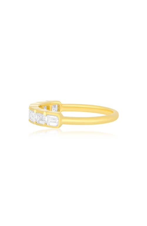 Ef Collection Half Bezel Emerald-cut Diamond Ring In Gold