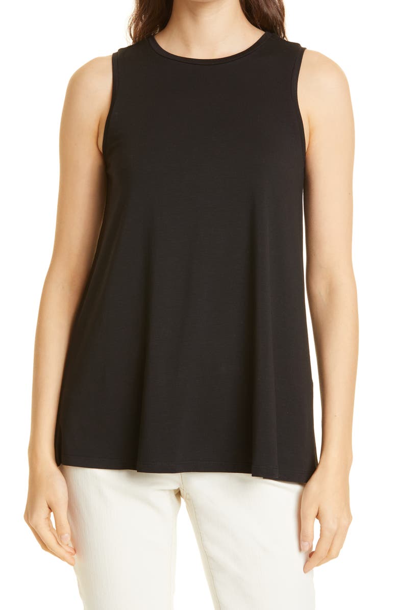 Eileen Fisher Crewneck Long Tank, Main, color,