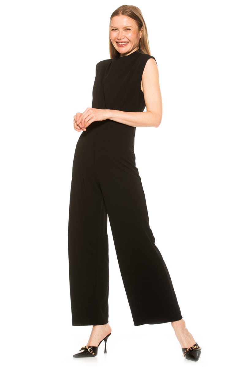 Alexia Admor Dana Draped Cap Sleeve Jumpsuit, Alternate, color, 
