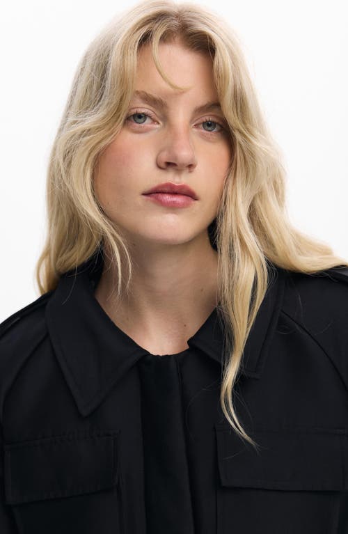 Desigual Padded Longline Trench Coat With Removable Hood In Black