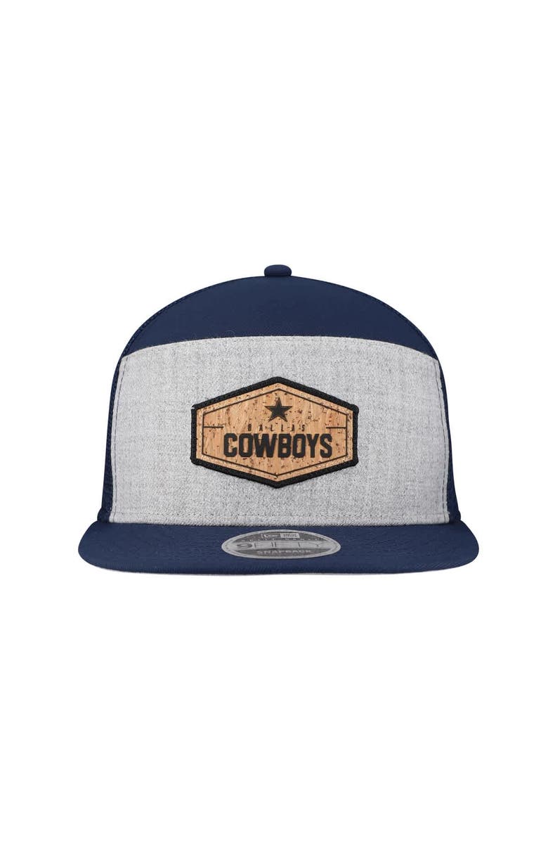 New Era Men's New Era Gray/Navy Dallas Cowboys Cork Split Panel 9FIFTY Trucker Snapback Hat, Alternate, color, Gray