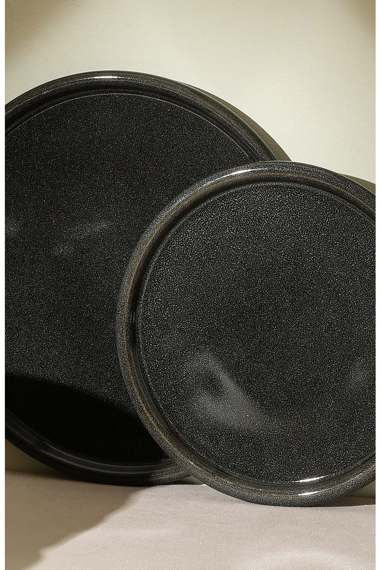 Eden Stoneware 4-Piece Dinner Plate Set, Alternate, color, Charcoal Grey